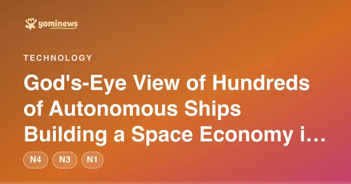 God's-Eye View of Hundreds of Autonomous Ships Building a Space Economy in 'The Space Project'